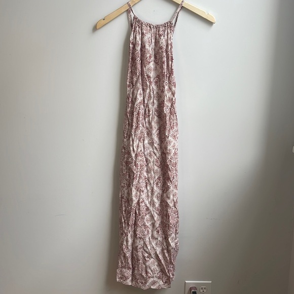 FAITHFULL THE BRAND Red Floral High-Neck Open-Back Midi Dress Size 8 - Picture 1 of 7